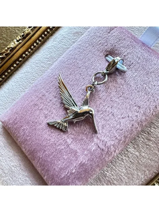 Hummingbird Charm Pendant With Lobster Clasp - Stainless Steel Waterproof - Picture 2 of 16